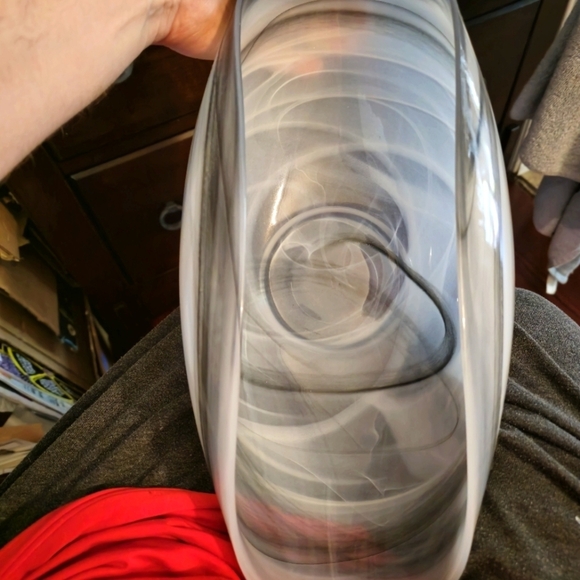 Kosta Boda 15"L Grey Swirled Banana Boat - Huge Centerpiece - Stunning - Picture 9 of 9